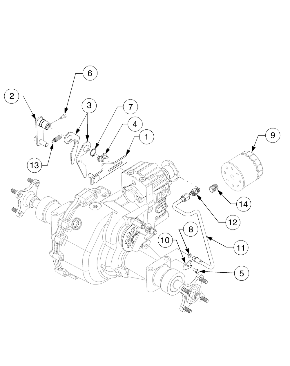 Neutral Linkage And Hydraulic Tube Diagram and Parts List for GT2550 K015-K018-14A2E7P710 Cub Cadet Lawn Tractor